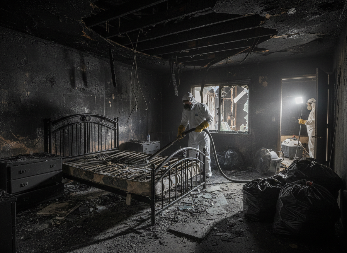 Bedroom Fire Damage Cleanup in Chatsworth, CA